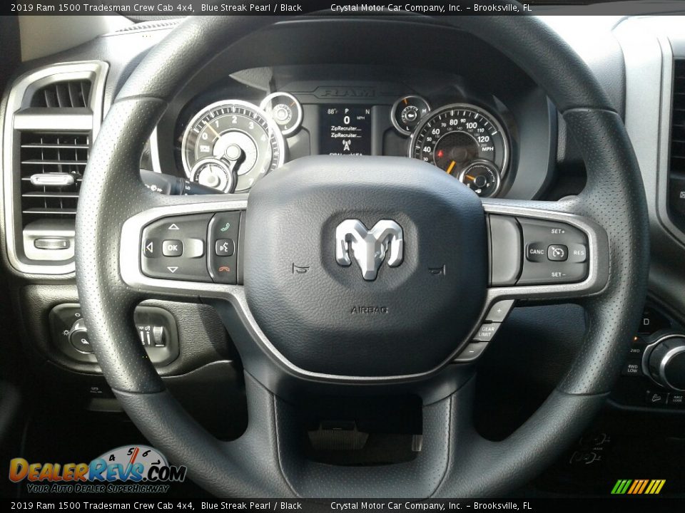 2019 Ram 1500 Tradesman Crew Cab 4x4 Blue Streak Pearl / Black Photo #14