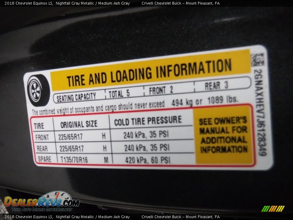2018 Chevrolet Equinox LS Nightfall Gray Metallic / Medium Ash Gray Photo #30