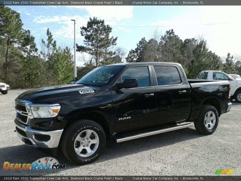 2019 Ram 1500 Tradesman Crew Cab 4x4 Diamond Black Crystal Pearl / Black Photo #1