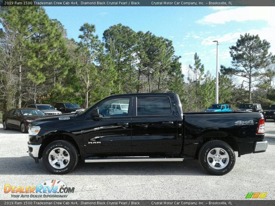 2019 Ram 1500 Tradesman Crew Cab 4x4 Diamond Black Crystal Pearl / Black Photo #2
