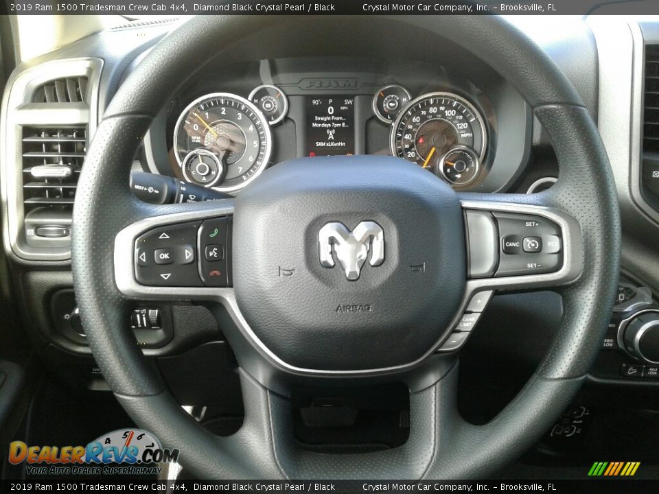 2019 Ram 1500 Tradesman Crew Cab 4x4 Diamond Black Crystal Pearl / Black Photo #14