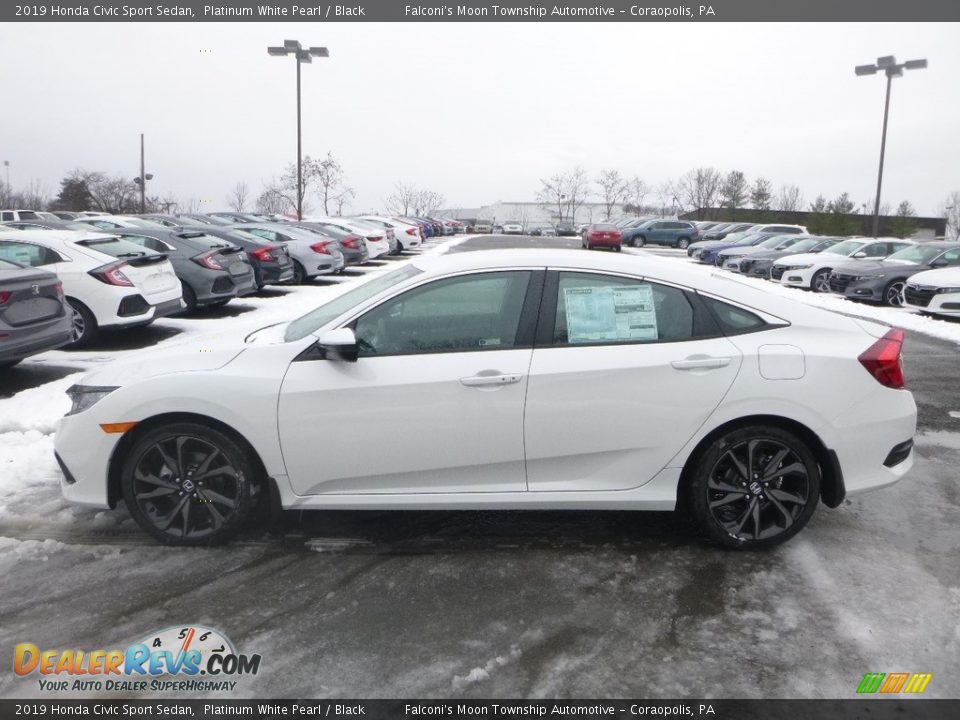 2019 Honda Civic Sport Sedan Platinum White Pearl / Black Photo #2