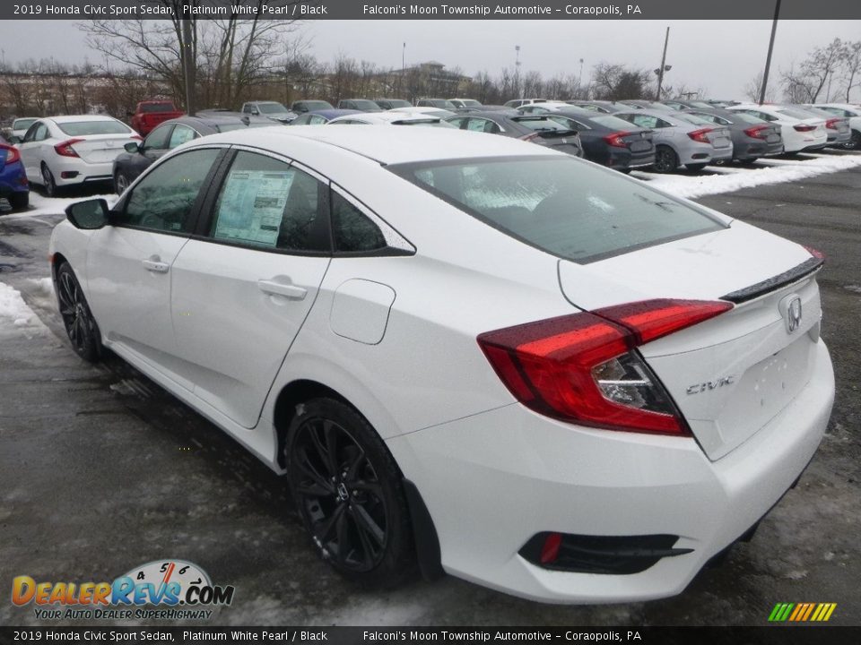 2019 Honda Civic Sport Sedan Platinum White Pearl / Black Photo #3