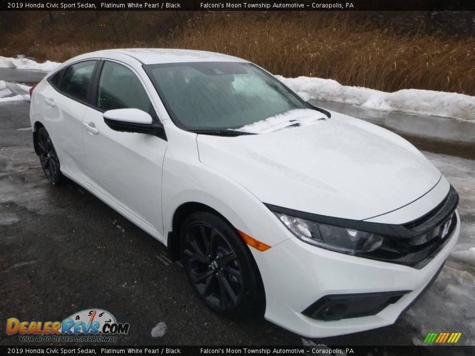 2019 Honda Civic Sport Sedan Platinum White Pearl / Black Photo #6
