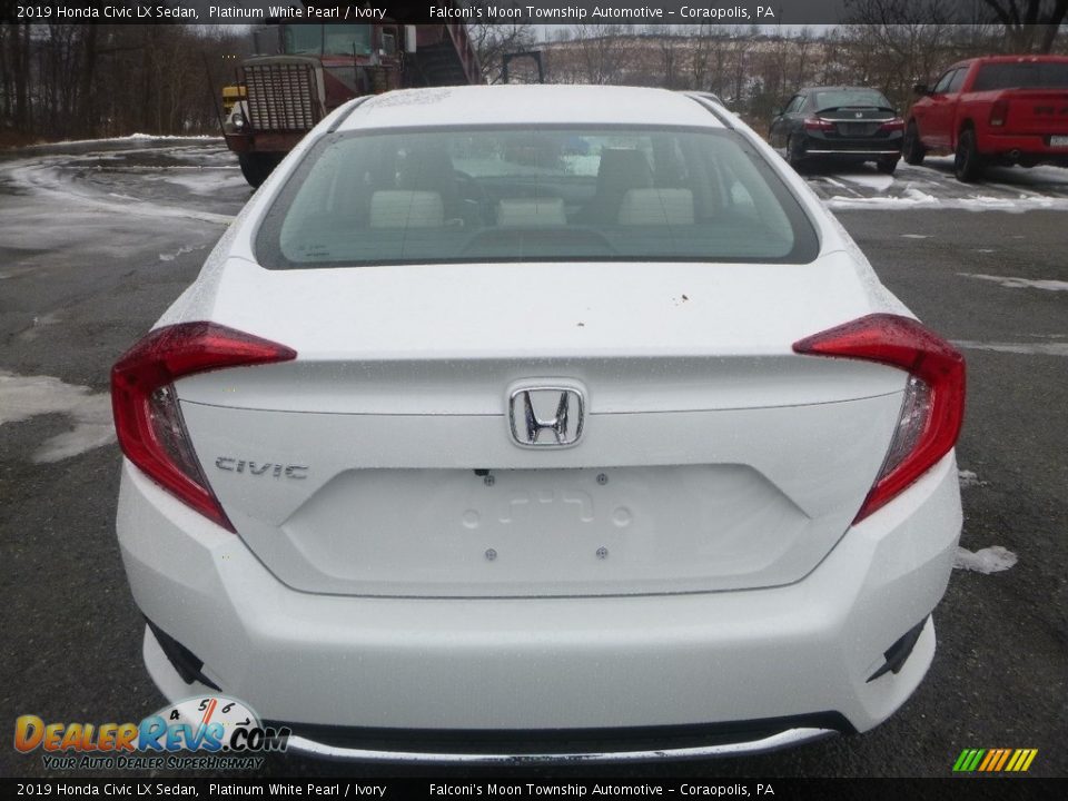 2019 Honda Civic LX Sedan Platinum White Pearl / Ivory Photo #5