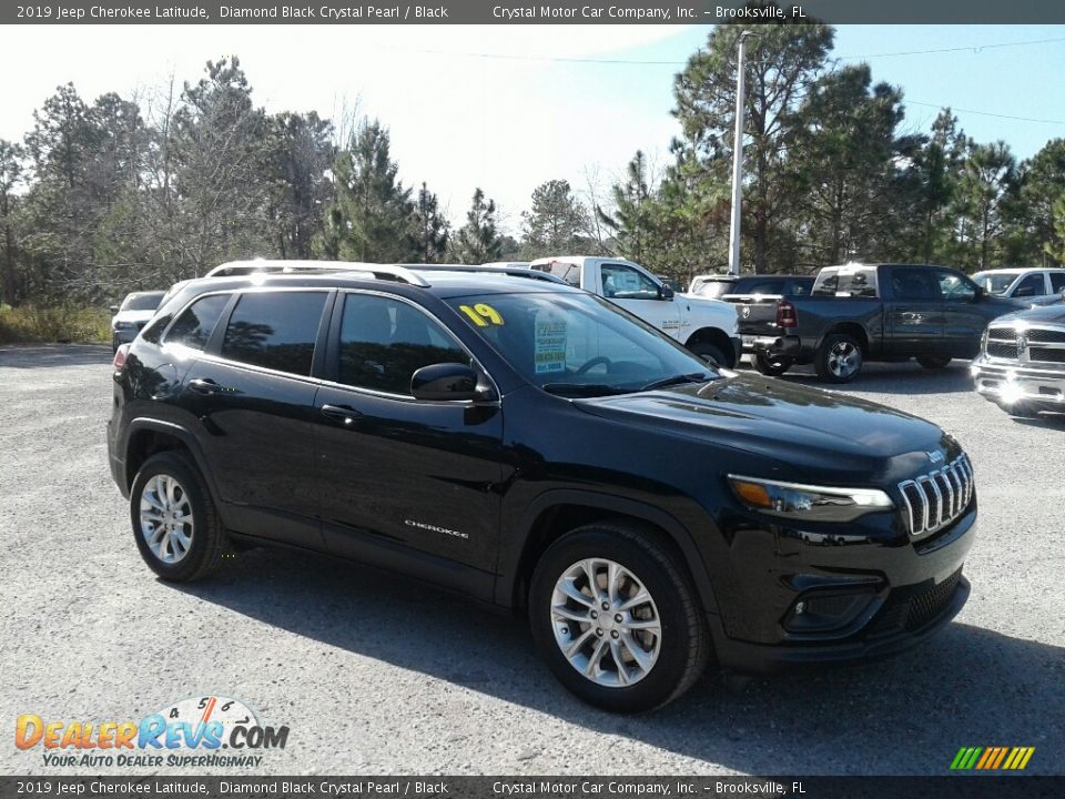 2019 Jeep Cherokee Latitude Diamond Black Crystal Pearl / Black Photo #7