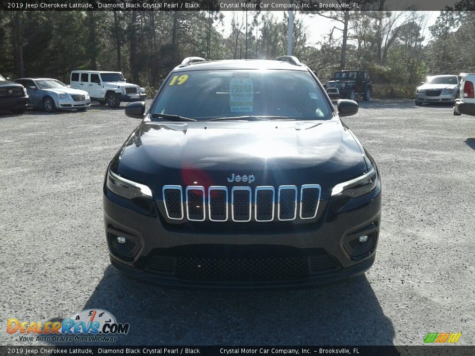 2019 Jeep Cherokee Latitude Diamond Black Crystal Pearl / Black Photo #8