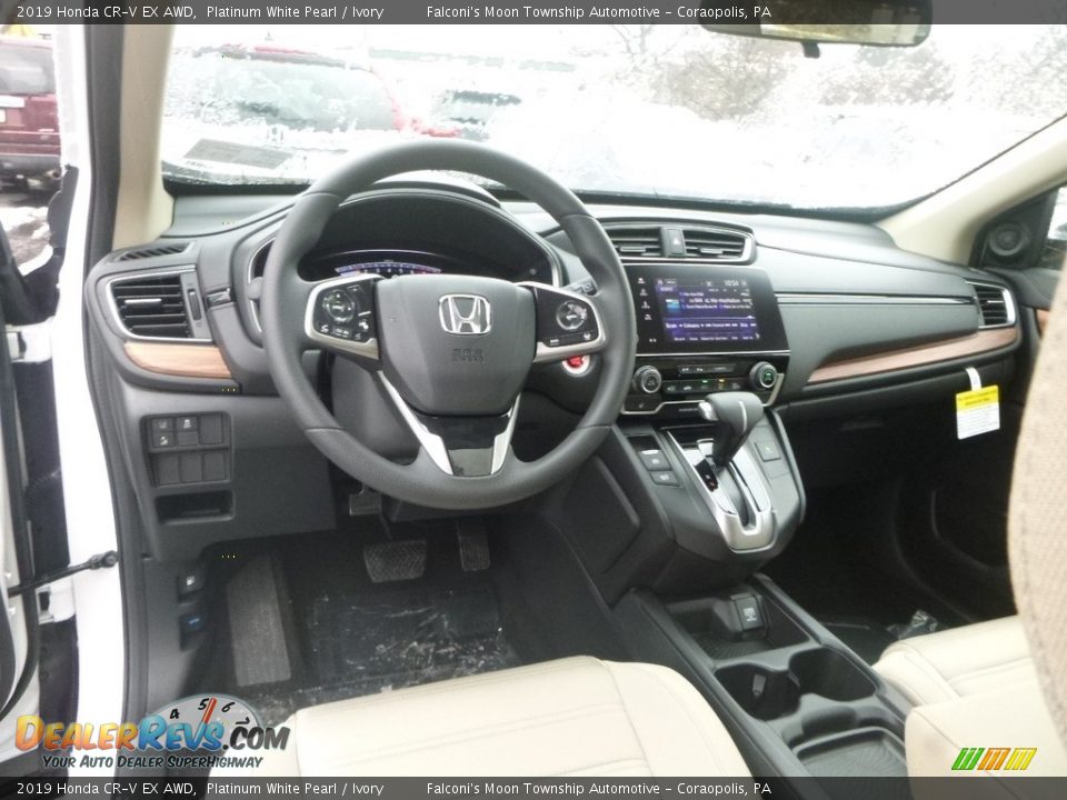 Ivory Interior - 2019 Honda CR-V EX AWD Photo #9
