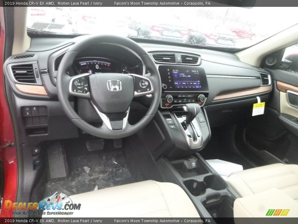 Ivory Interior - 2019 Honda CR-V EX AWD Photo #10