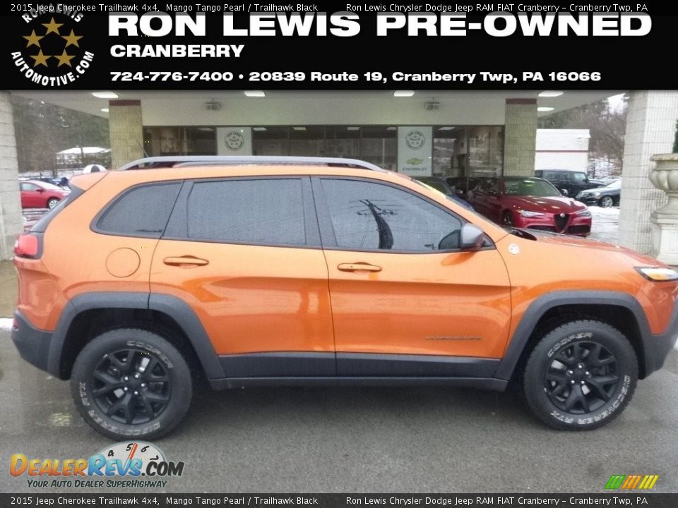2015 Jeep Cherokee Trailhawk 4x4 Mango Tango Pearl / Trailhawk Black Photo #1