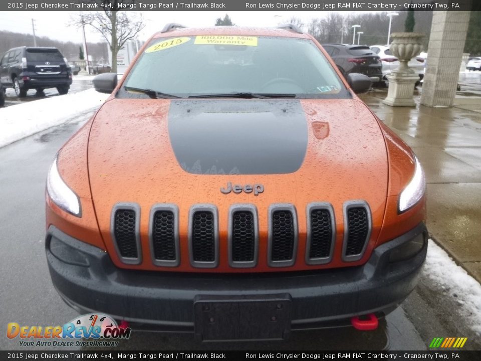 2015 Jeep Cherokee Trailhawk 4x4 Mango Tango Pearl / Trailhawk Black Photo #4