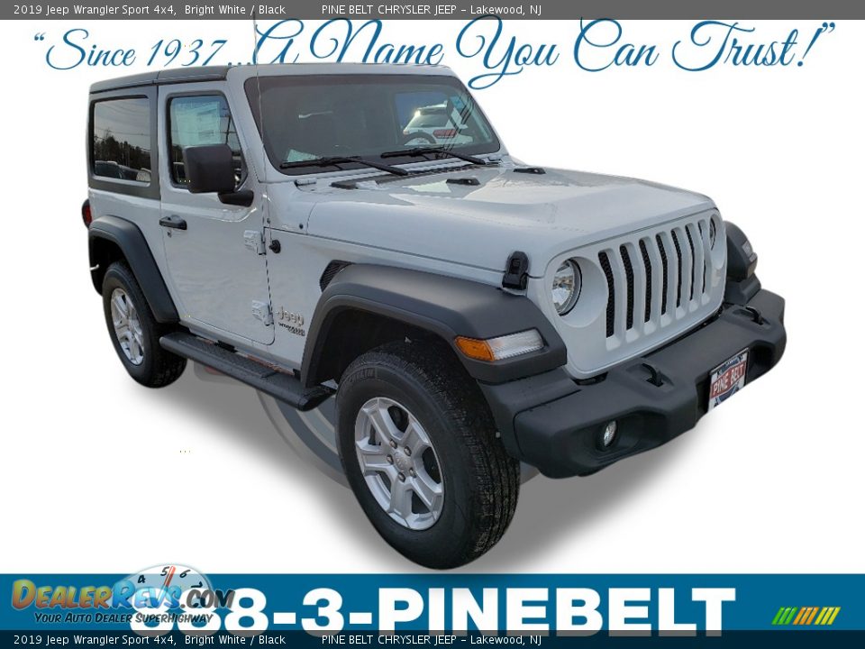 2019 Jeep Wrangler Sport 4x4 Bright White / Black Photo #1