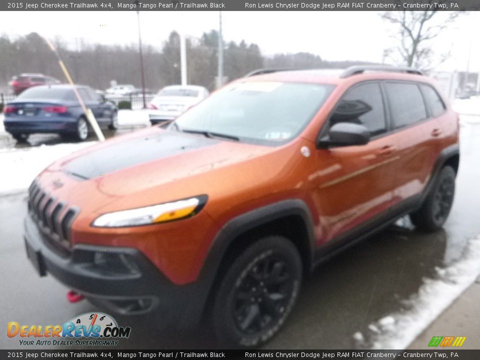 2015 Jeep Cherokee Trailhawk 4x4 Mango Tango Pearl / Trailhawk Black Photo #5
