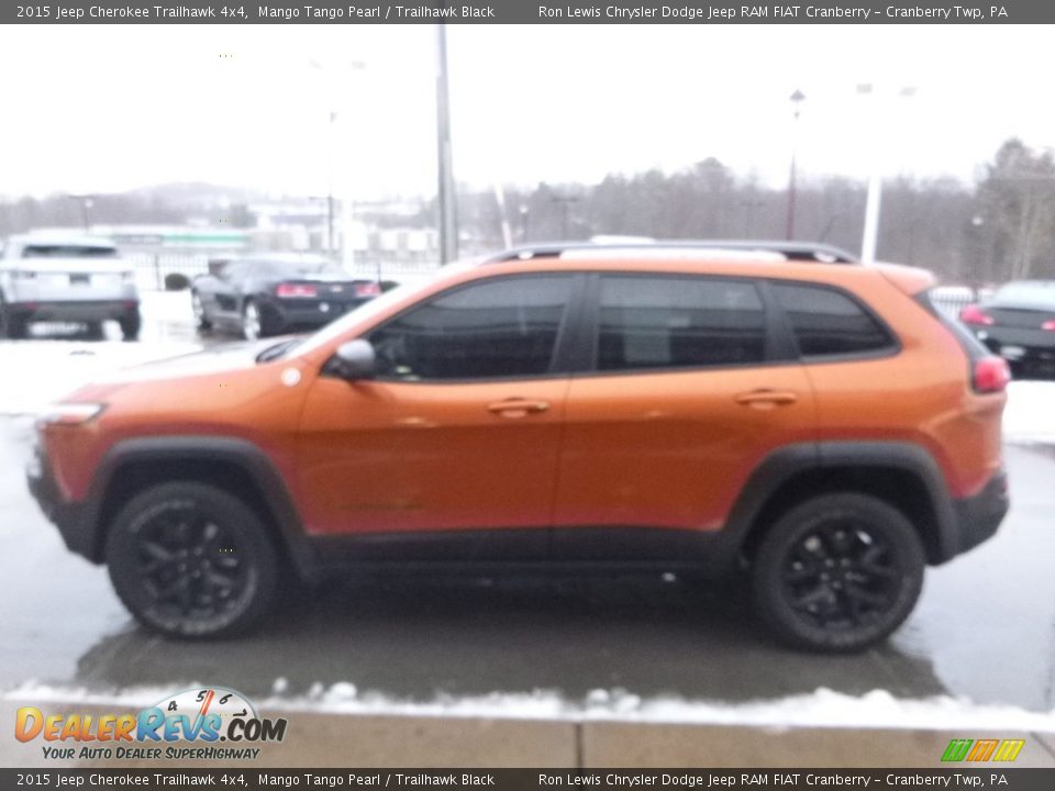 2015 Jeep Cherokee Trailhawk 4x4 Mango Tango Pearl / Trailhawk Black Photo #6