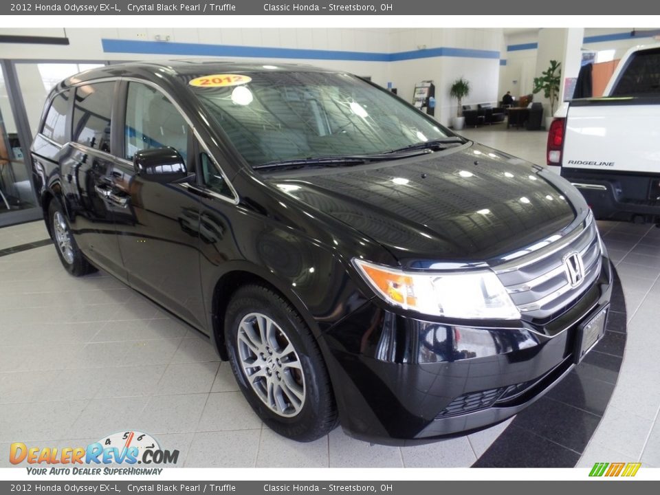 2012 Honda Odyssey EX-L Crystal Black Pearl / Truffle Photo #3