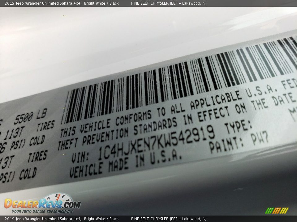2019 Jeep Wrangler Unlimited Sahara 4x4 Bright White / Black Photo #9