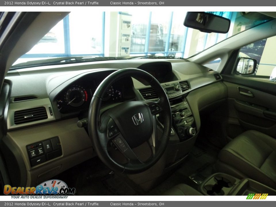 2012 Honda Odyssey EX-L Crystal Black Pearl / Truffle Photo #27