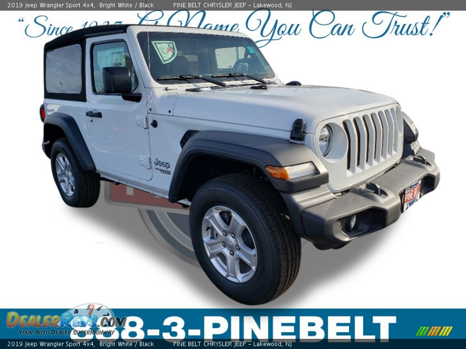 2019 Jeep Wrangler Sport 4x4 Bright White / Black Photo #1
