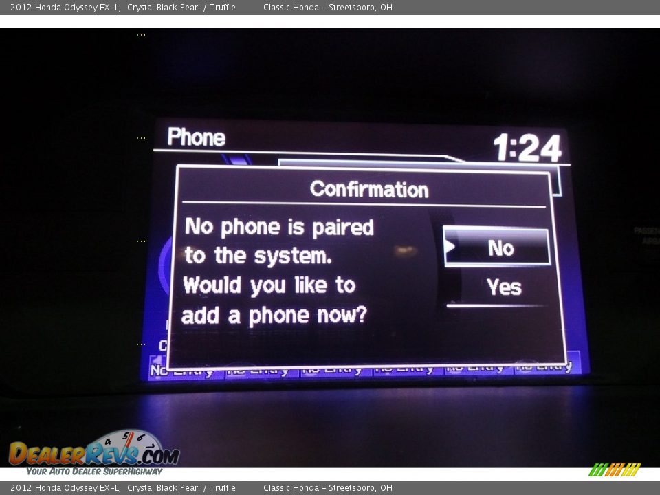 2012 Honda Odyssey EX-L Crystal Black Pearl / Truffle Photo #36