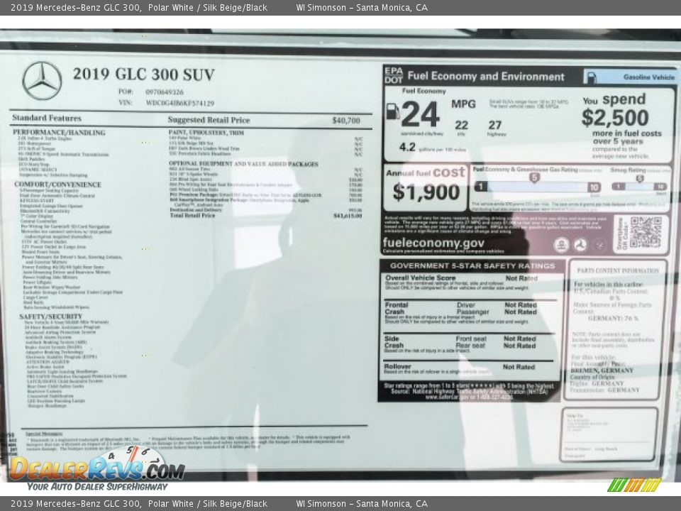 2019 Mercedes-Benz GLC 300 Polar White / Silk Beige/Black Photo #10