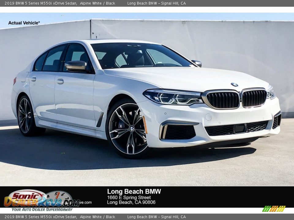 2019 BMW 5 Series M550i xDrive Sedan Alpine White / Black Photo #1