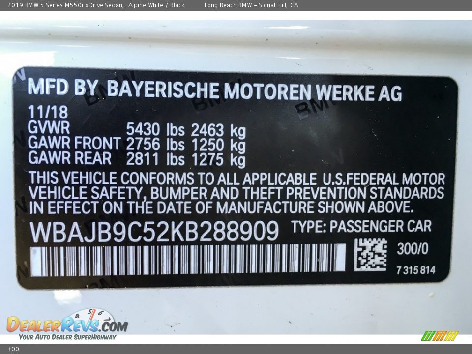 BMW Color Code 300 Alpine White