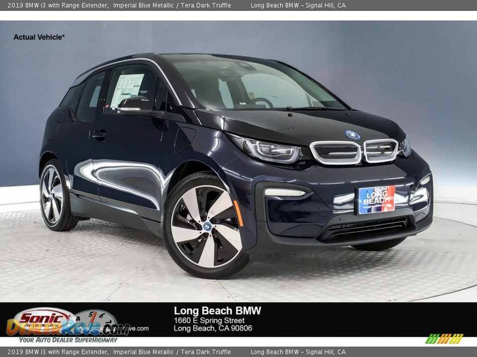 2019 BMW i3 with Range Extender Imperial Blue Metallic / Tera Dark Truffle Photo #1