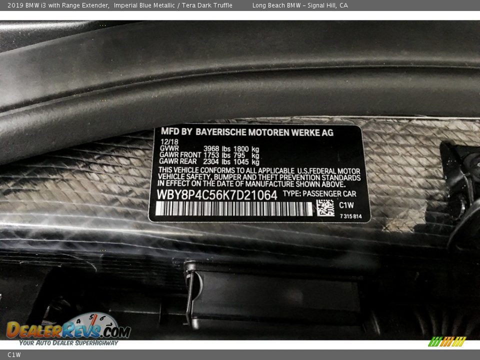 BMW Color Code C1W Imperial Blue Metallic