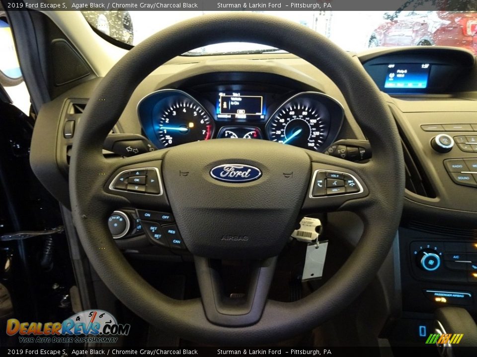 2019 Ford Escape S Agate Black / Chromite Gray/Charcoal Black Photo #14