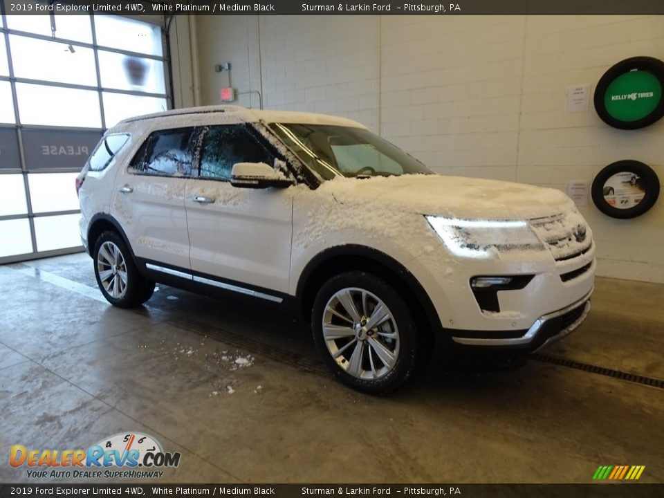 2019 Ford Explorer Limited 4WD White Platinum / Medium Black Photo #1
