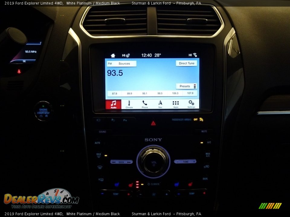 2019 Ford Explorer Limited 4WD White Platinum / Medium Black Photo #14