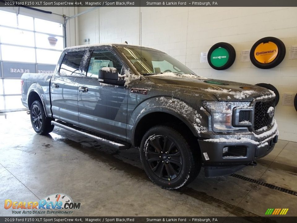 2019 Ford F150 XLT Sport SuperCrew 4x4 Magnetic / Sport Black/Red Photo #1