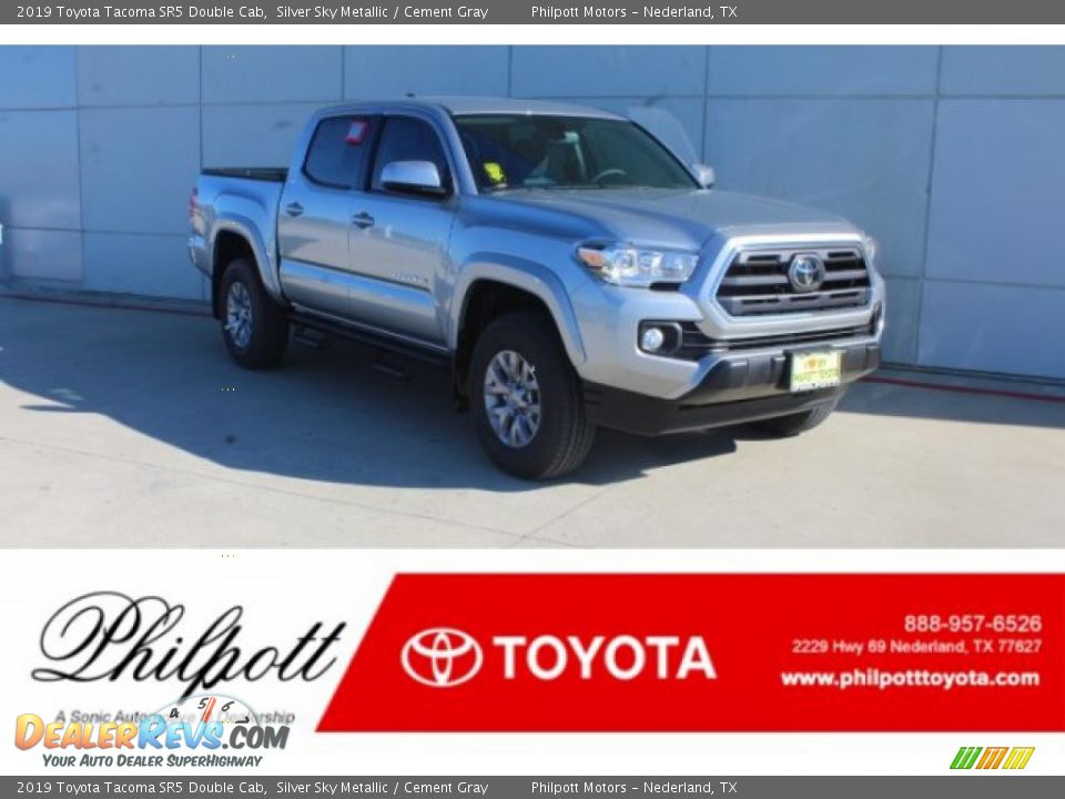 2019 Toyota Tacoma SR5 Double Cab Silver Sky Metallic / Cement Gray Photo #1