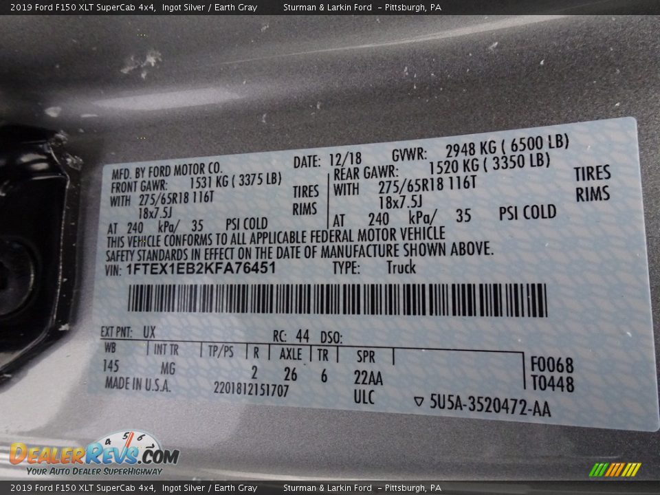 2019 Ford F150 XLT SuperCab 4x4 Ingot Silver / Earth Gray Photo #10