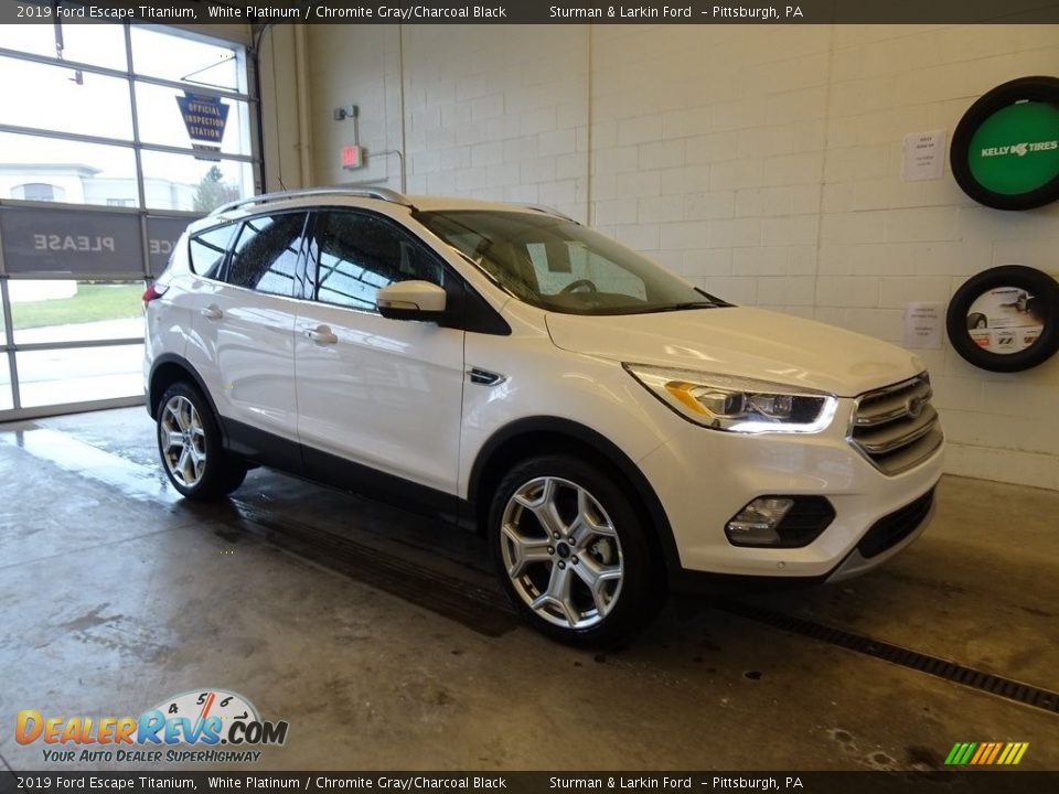 2019 Ford Escape Titanium White Platinum / Chromite Gray/Charcoal Black Photo #1