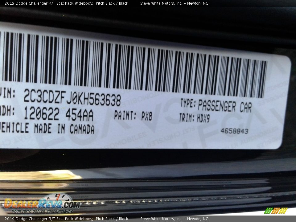 2019 Dodge Challenger R/T Scat Pack Widebody Pitch Black / Black Photo #34