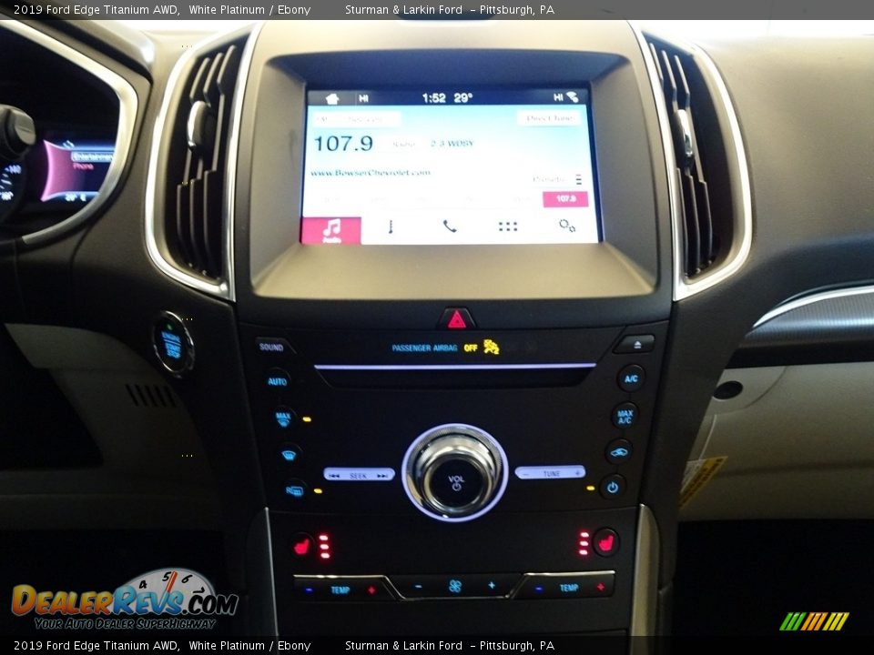 2019 Ford Edge Titanium AWD White Platinum / Ebony Photo #13