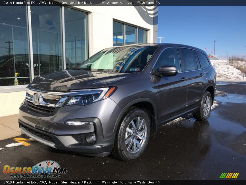 2019 Honda Pilot EX-L AWD Modern Steel Metallic / Black Photo #3