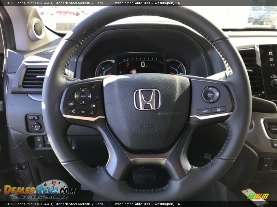 2019 Honda Pilot EX-L AWD Modern Steel Metallic / Black Photo #18