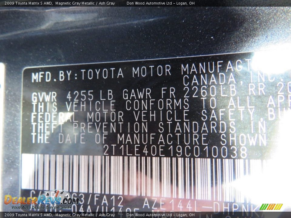 2009 Toyota Matrix S AWD Magnetic Gray Metallic / Ash Gray Photo #34