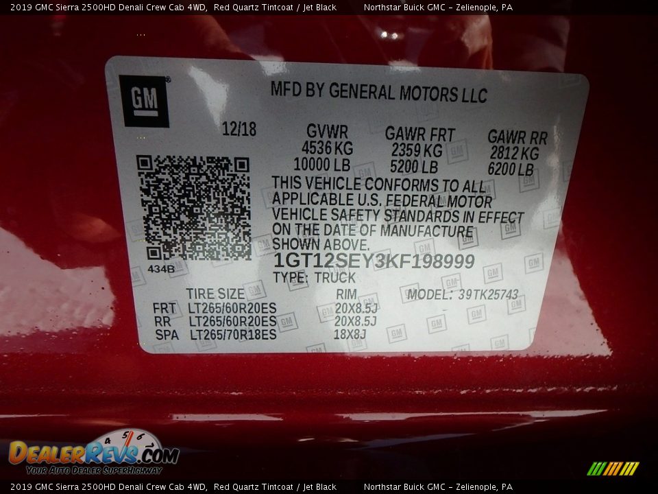 2019 GMC Sierra 2500HD Denali Crew Cab 4WD Red Quartz Tintcoat / Jet Black Photo #15