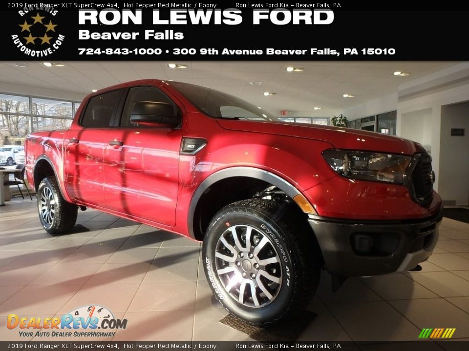 2019 Ford Ranger XLT SuperCrew 4x4 Hot Pepper Red Metallic / Ebony Photo #1