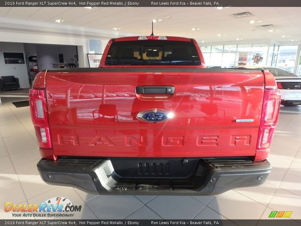 2019 Ford Ranger XLT SuperCrew 4x4 Hot Pepper Red Metallic / Ebony Photo #4