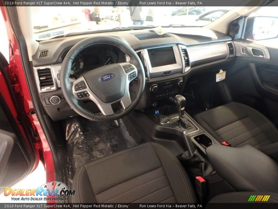 Ebony Interior - 2019 Ford Ranger XLT SuperCrew 4x4 Photo #12