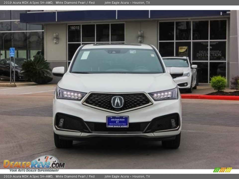 2019 Acura MDX A Spec SH-AWD White Diamond Pearl / Red Photo #2