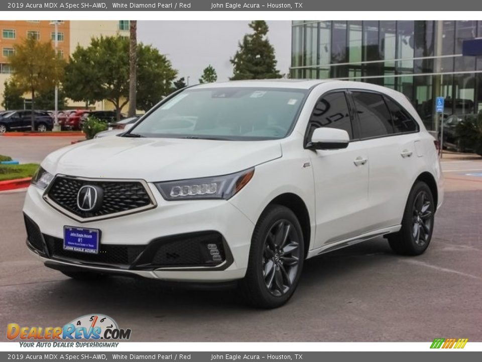 2019 Acura MDX A Spec SH-AWD White Diamond Pearl / Red Photo #3