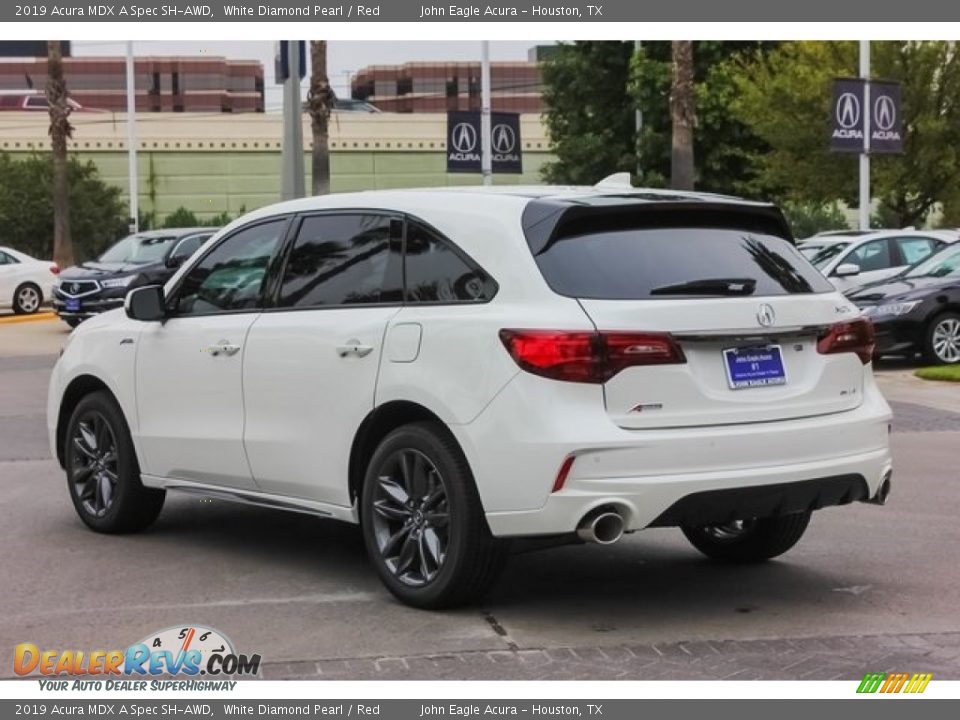 2019 Acura MDX A Spec SH-AWD White Diamond Pearl / Red Photo #5