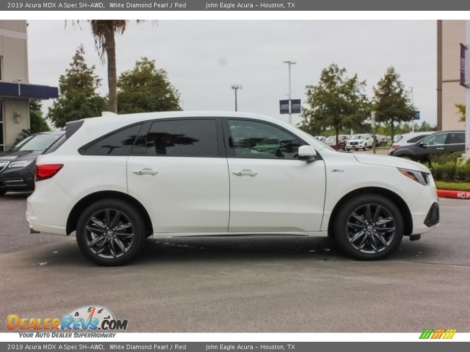 2019 Acura MDX A Spec SH-AWD White Diamond Pearl / Red Photo #8