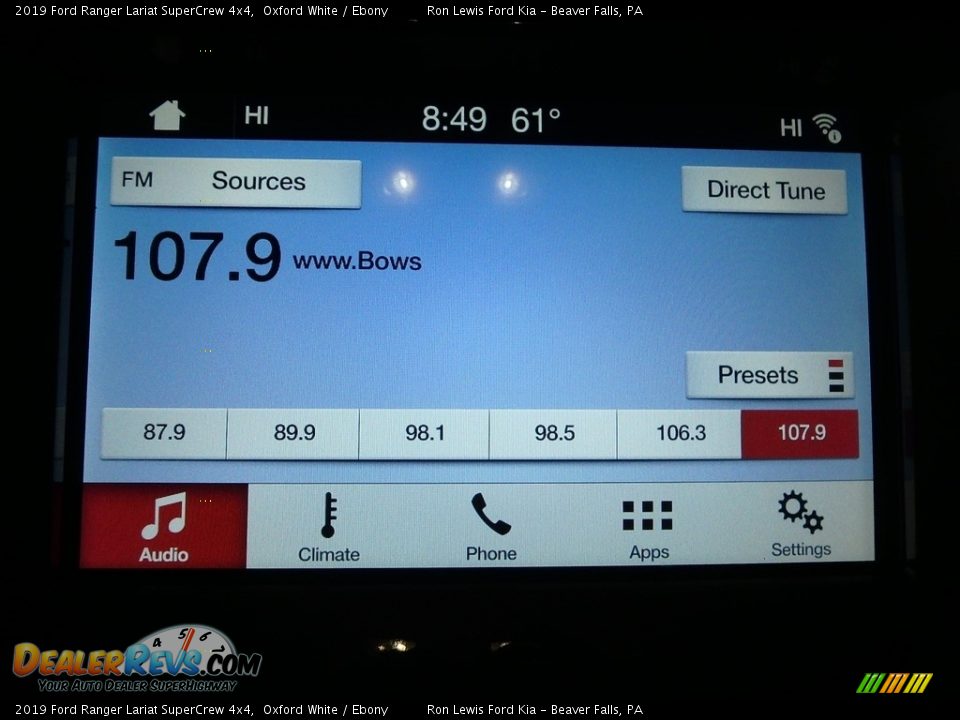 Controls of 2019 Ford Ranger Lariat SuperCrew 4x4 Photo #17