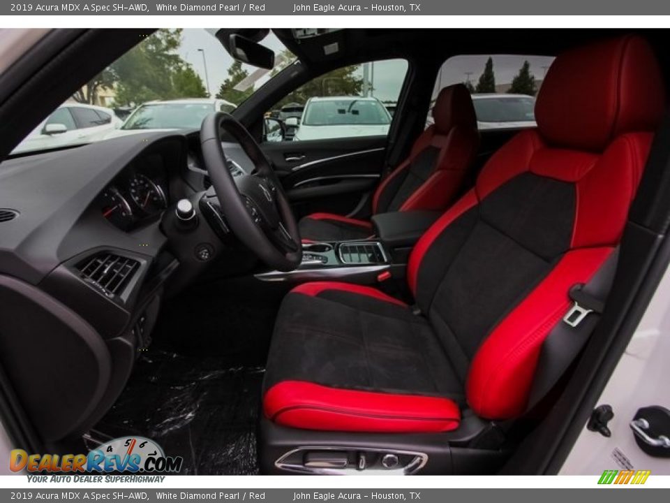2019 Acura MDX A Spec SH-AWD White Diamond Pearl / Red Photo #16